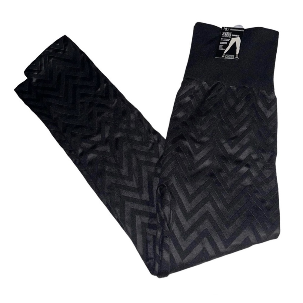 New Directions Black Fleece Lined Leggings XL